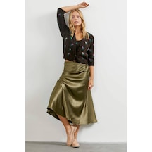 Sementa Çiçek Motifli Crop Triko Takım - Kahve 001