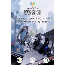 Wearfitpro W93 Alüminyum Manyetik Telefon Tutucu Type-c Şarjlı 360 Döner 3 Eksenli Katlanabilir Telefon Tutucu Gri