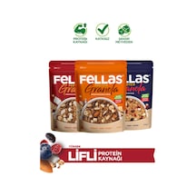 Fellas Protein Granola 3'lü Mix Paket - Hindistan C. & Kırmızı Meyveler & Karışık Kuruyemişli 270 G