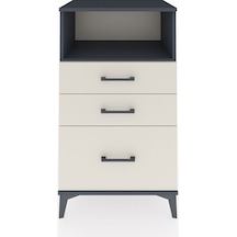 Hyperion Komodin Tek Raflı 3 Çekmeceli 60x44x106 Antrasit-aytaşı Antrasit