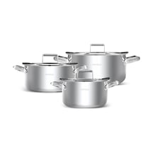 Karaca Montreal İndüksiyon Tabanlı 6 Parça Çelik Midi Set Gümüş