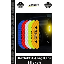 Özel Üretim Gece Görünürlüğü Sağlayan Güvenlik Uyarı Yazılı Su Geçirmez Reflektif Araç Kapı Stickerı