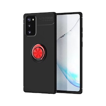 Galaxy Note 20 Kılıf Range Yüzüklü Silikon - Siyah-kırmızı