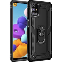 Samsung Galaxy M51 Kılıf Sofya Yüzüklü Standlı Korumalı Kılıf