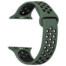Microsonic iOS Uyumlu Watch Series 3 38Mm Band Kordon Yeşil Siyah