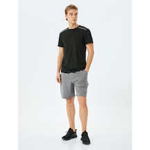 Koton Kargo Cepli Pamuk Karışımlı Straight Fit Beli Bağcıklı Spor Şort Antrasit 5sam40051nk Antrasit