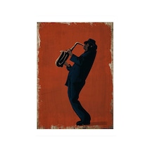 Bedeko Saksafon Çalan Adam Tasarım Mdf Tablo 35 Cm X 50 Cm