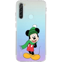 Xiaomi Redmi Note 8 Kamera Korumalı Kapak Mickey Mouse Tasarımlı Şeffaf Kılıf Şeffaf