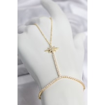 Pirinç Gold Renk Zirkon Taşlı Kutup Yıldızı Model Şahmeran Tj-sn794 Çok Renkli