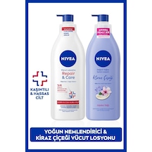 Kiraz Çiçeği Vücut Losyonu Ve Repair&care Nemlendirici Losyon 400ml, Rahatlatıcı, Kuru Cilt