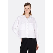 Colin's Colins Regular Fit Shirt Neck Düz Kadın Beyaz Uzun Kol Gömlek Cl1073288 Cl1073288 Q1.v1 Wht Beyaz