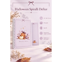 Halloween A5 Spiralli Çizgili Defter 60 Yaprak Lila Mor
