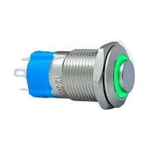 Çin E12a-g ,m12 Kontak-1a Yeşil-24vdc Metal Kalıcı Buton