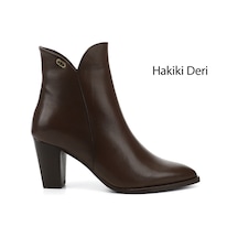 Gönderi(R) Gönderi R Kahve Antik Fermuarlı Sivri Burun Hakiki Deri Bot Kahve