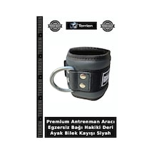 Premium Antrenman Aracı Egzersiz Bağı Hakiki Deri Ayak Bilek Kayışı Siyah