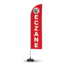 Eczane Yönlendirme Tanıtım ve Reklam Yelken Bayragı Kırmızı