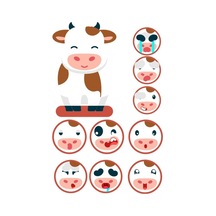 İnek Sticker Set