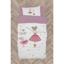 Mekta Home Bebek Ve Çocuk Odası Pembe Balerin Ve Kuğu Desenli Nevresim Takımı