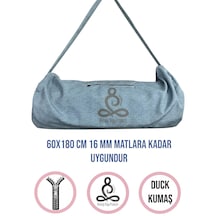 Mat Taşıma Çantası Yoga Fitness Silindir Antrenman Çantası + 2 Adet Mat Toplama Lastiği Mavi