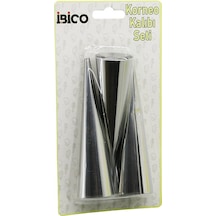 3pcs Metal Korneo Kalıp - Pasta Dekorasyon Aparatı Çap:3.4cm X U Çok Renkli
