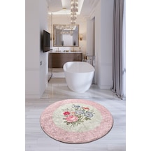 Palm Djt Çap 100 Cm Banyo Halısı Çok Renkli
