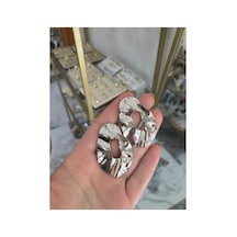 Metal Ezme Desen Küpe Gümüş