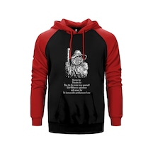 Burzum Old Kırmızı Renk Reglan Kol Kapşonlu Sweatshirt Kırmızı