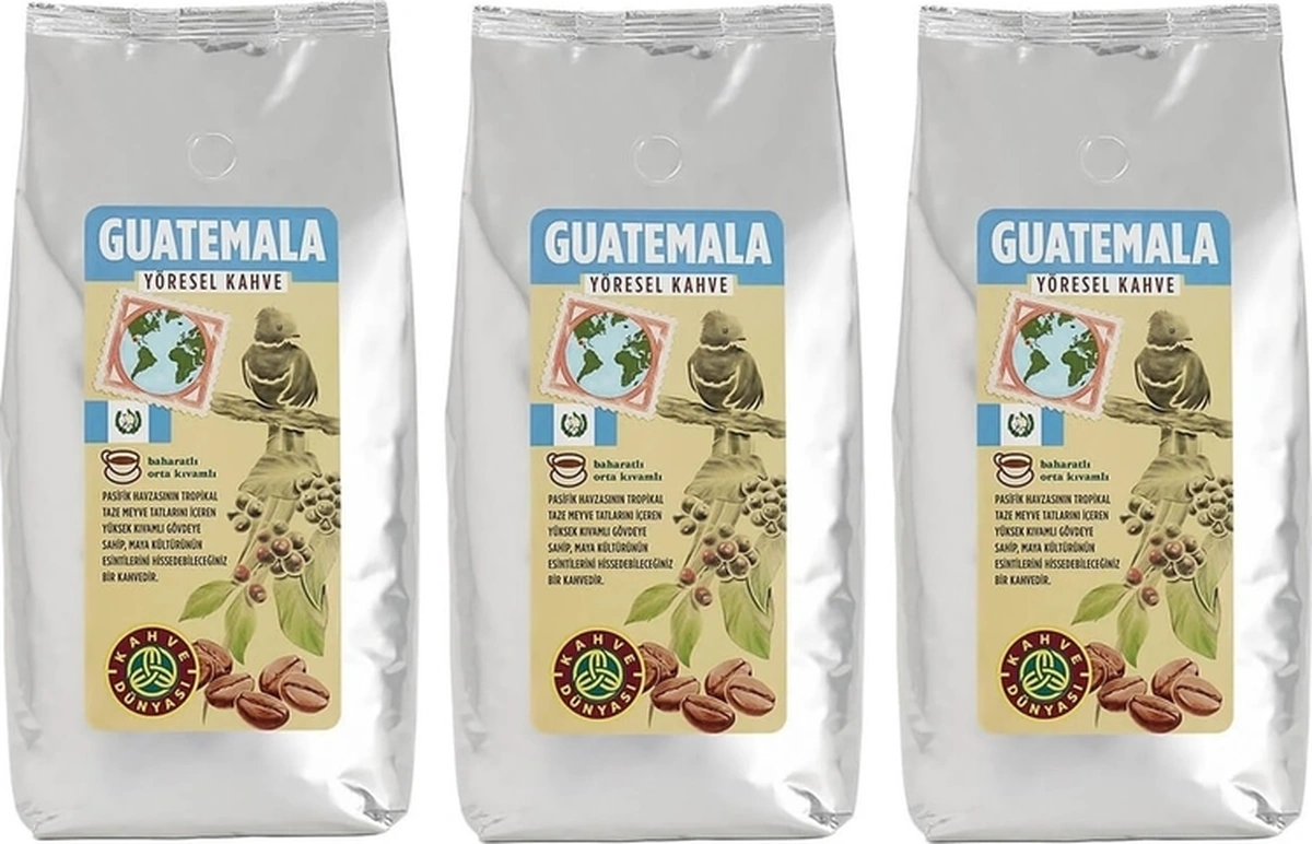 Kahve Dünyası Yöresel Guatemala Çekirdek Filtre Kahve 3x1000gr Çekirdek