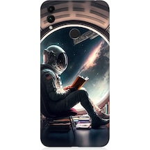 Huawei Honor 8c Uyumlu Kitap Ve Astronot Desenli Silikon Kılıf