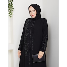 Eslemnur Sahra Elbise Büyük Beden Anne Elbisesi Siyah