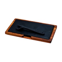 Lava Döküm Ahşap ve Döküm Demir Hot Plate Servis Tahtası. Ölçü 16x30cm.
