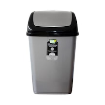 Polytime Sallanır Kapak Ofis Banyo Mutfak Bahçe Çöp Kutusu Kovası / 2,5 Litre / Gri / 24x12x16 Cm. Gri