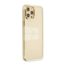 Bezos İphone 12 Pro Max Kılıf Element Silikon - Gold Hb006