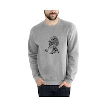 Silhouette Mr Baskılı Gri Erkek Örme Sweatshirt