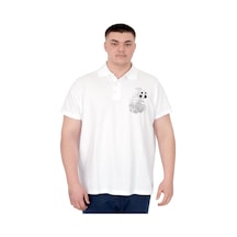 Mode Xl Büyük Beden Erkek T-shirt Polo Sail Boat U25302 Beyaz Beyaz