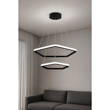 AvizeGO Titan 2'li Led Sarkıt Avize Beyaz Işık Siyah