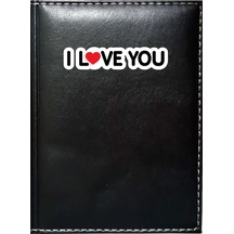 Promosyon Denizi I Love You 8 Görselli Siyah Ruhsat Kabı