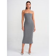Dilvin Straplez Midi Elbise 101a91127 Antrasit