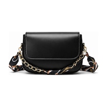 Celeste Bag Siyah Fular Ve Zincir Detaylı Kadın Omuz Çantası