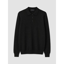 Lcwaıkıkı Classic Siyah Polo Yaka Erkek Triko Kazak Diğer
