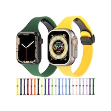 iOS Uyumlu Watch Serisi 5 44mm Manyetik Toka İnce Silikon İzleme Bandı