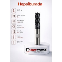 4 Mm 57 Boy Helis Boyu 10 Karbür Parmak Freze Z4 Chatter Free Alcrn Kaplama Helis 35 Weldon Pahlı Köşe Cnc Freze Ucu