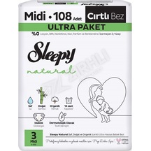 2 Adet Sleepy Natural Ultra Bebek Bezi Midi 108'li