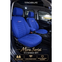 Skoda Yeti 2009-2017 Uyumlu Mira Serisi Mavi 5'li Oto Koltuk Minderi