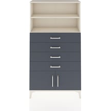 Arges Dolap 2 Raflı 4 Çekmeceli 2 Kapaklı 88x30x163 Aytaşı-antrasit Aytası