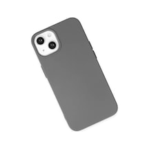 Apple iPhone  Uyumlu-  14 Kılıf Nano İçi Kadife Silikon - Gri