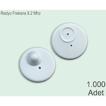 Round R50 Plastik Alarm Etiketi Rf Radyo Frekans 1 Koli:1000 Adet