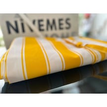 Nivemeshome Branda Sarı - Beyaz Balkon Perdesi