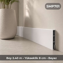Sempla Suya Dayanıklı Pvc Süpürgelik 8 Cm - Beyaz - Smp701 - 2.40 M