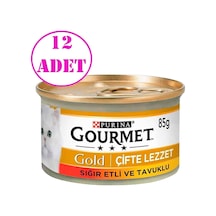 Gourmet Gold Sığır Etli Ve Tavuklu Kedi Konservesi 85 Gr 12 Ad